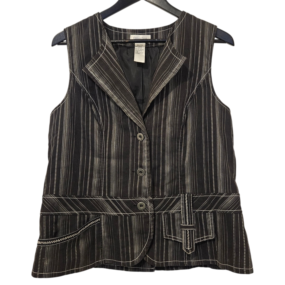 Vintage Black Striped Vest